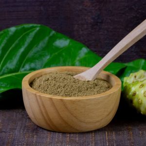 Dried Morinda citrifolia leafs